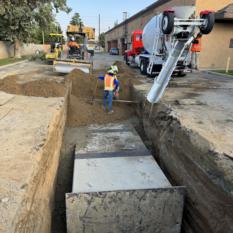 The reinforced concrete box construction to connect <br>with the storm water drainage system is approximately<br>90% complete. 